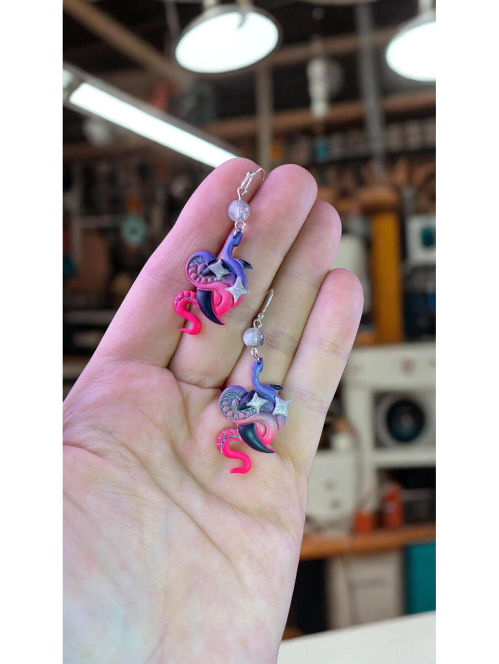Stjärnglöd Celestial Nights Handmade Polymer Clay Earrings